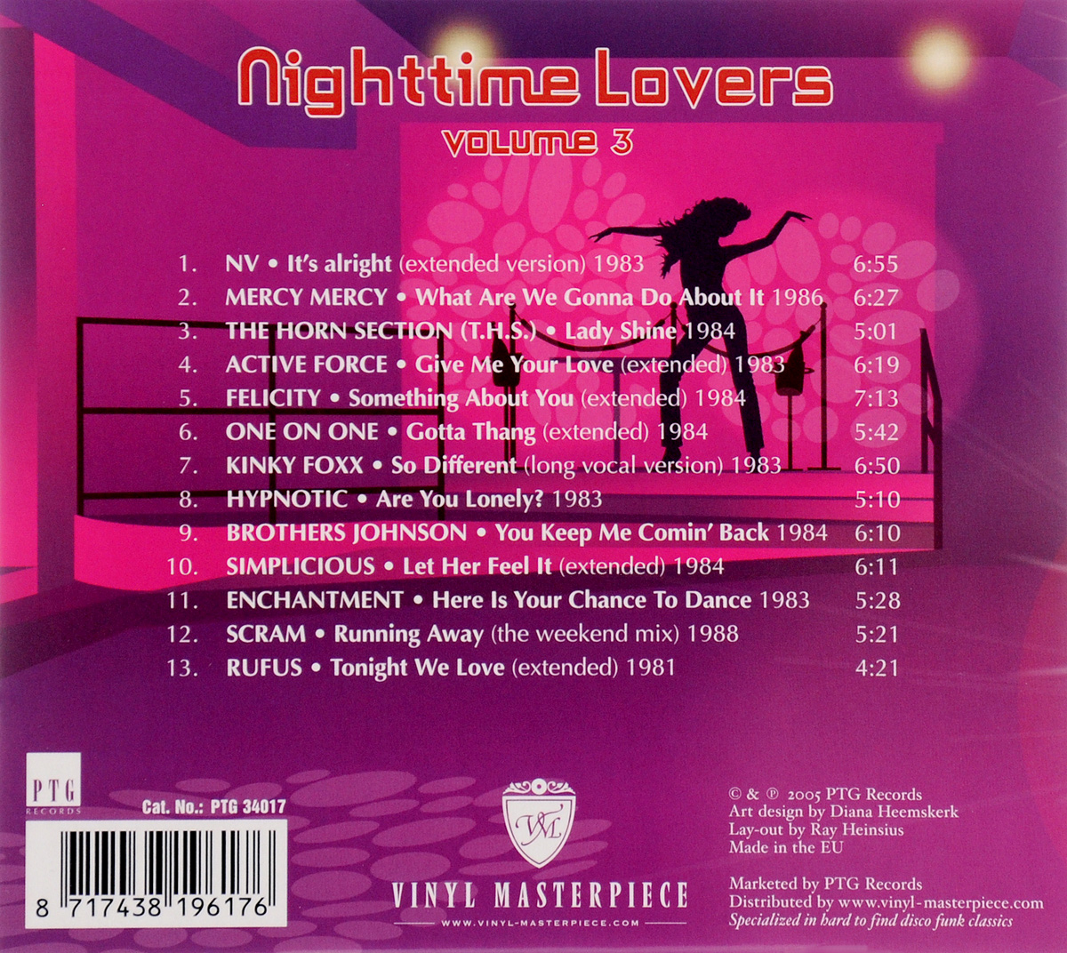 Nighttime Lovers. Volume 3. Mercy Mercy,"The Horn Section (T.H.S.)","Active Force",Felicity,"One On One","Hypnotic","The Brothers Johnson",Simplicious,"Enchantment","Scram"