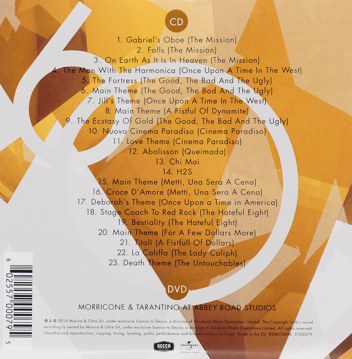 Ennio Morricone. Morricone 60 Years Of Music (CD + DVD). Эннио Морриконе