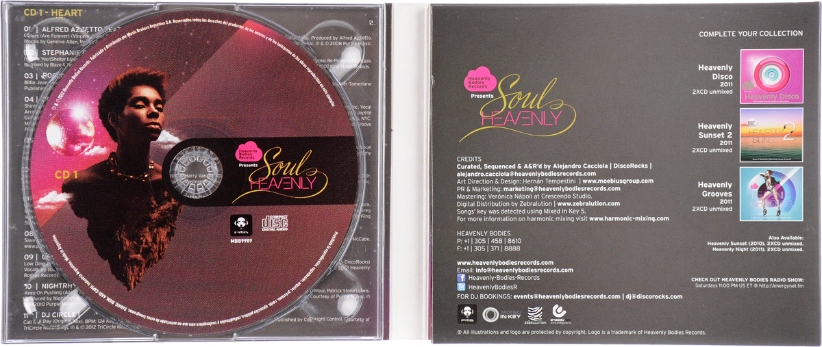 Heavenly Soul (2 CD). Alfred Azzetto,Geneive Allen,Стефани Кук,Дэнни Маркус,Жефте Гюиллаюме,"Studio Apartment","Terrance Downs",Discorocks,"Divas Of Color",Эвелин Кинг,Деннис Феррер,Daniele,"Crystal Re-Clear",Djamin,Кэрри Чендлер,"Yass",Фрэнки Бойси,Michael Watford,"Distant People",Барбара Такер