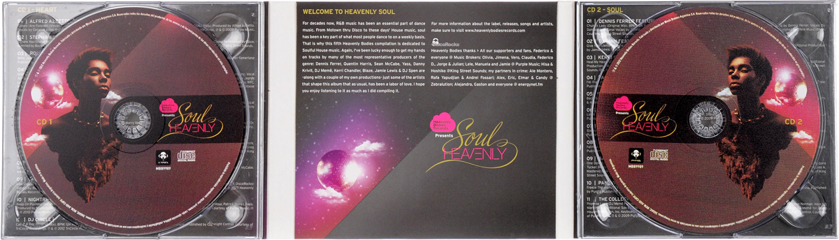 Heavenly Soul (2 CD). Alfred Azzetto,Geneive Allen,Стефани Кук,Дэнни Маркус,Жефте Гюиллаюме,"Studio Apartment","Terrance Downs",Discorocks,"Divas Of Color",Эвелин Кинг,Деннис Феррер,Daniele,"Crystal Re-Clear",Djamin,Кэрри Чендлер,"Yass",Фрэнки Бойси,Michael Watford,"Distant People",Барбара Такер