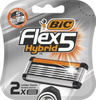 Сменные кассеты для мужской бритвы, 5 подвижных лезвий, BIC Flex5 Hybrid, уп. 2 шт. - изображение