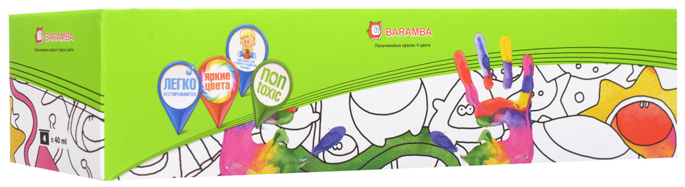 Краски пальчиковые "Baramba", 4 цвета. B00530 #1