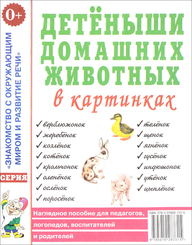 Детеныши домашних животных в картинках. Наглядное пособие для педагогов, логопедов, воспитателей  #1