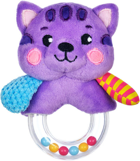 Развивающая игрушка погремушка текстильная для малышей Котик  #1