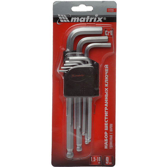 Набор шестигранников Matrix, удлиненных, с шаром, 9 шт - купить в ...