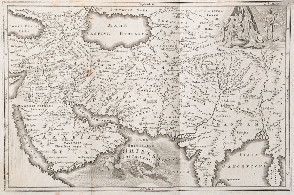 Географическая карта Среднего Востока Персии и Индии Oriens Persia India. Гравюра. Западная Европа вторая #1