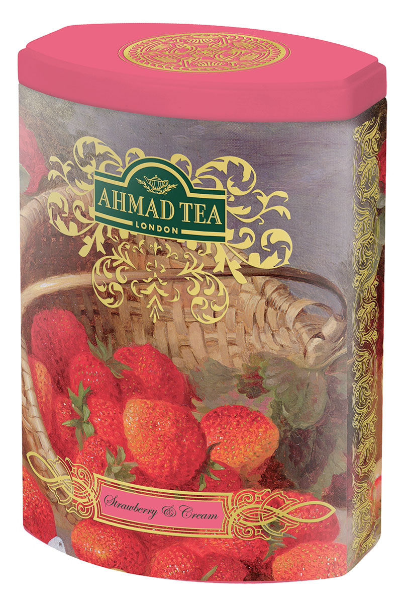 Ahmad Tea Strawberry and Cream черный листовой чай, 100 г (ж/б) #1