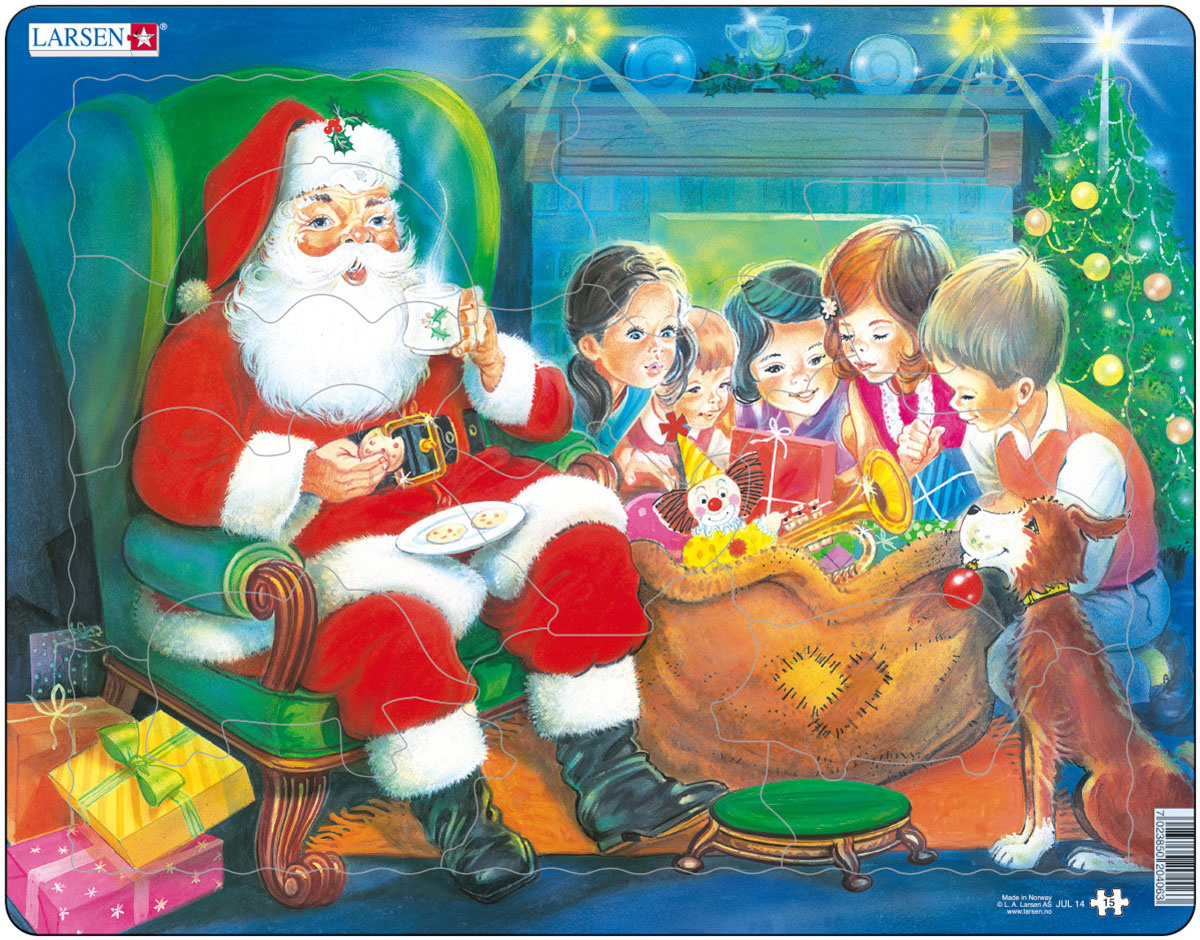 Larsen Пазл Санта с детьми #1
