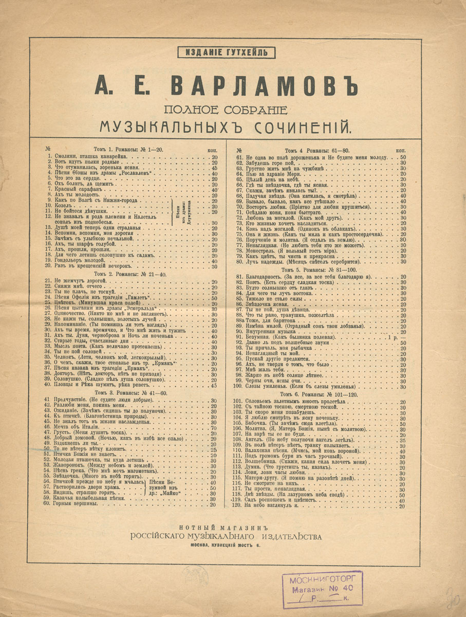 Известные романсы варламова. Александр Варламов романсы. Произведения Варламова романсы. А Е Варламов произведения. Романсы Александра Варламова.