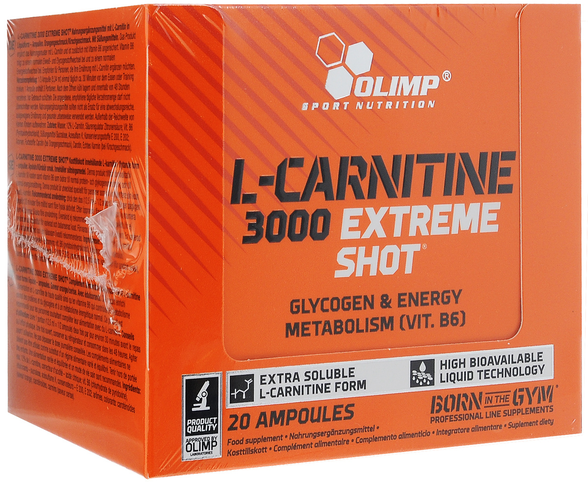 Карнитин Olimp Sport Nutrition "L-Carnitine 3000 Extreme Shote", апельсин, 20 х 25 мг  #1