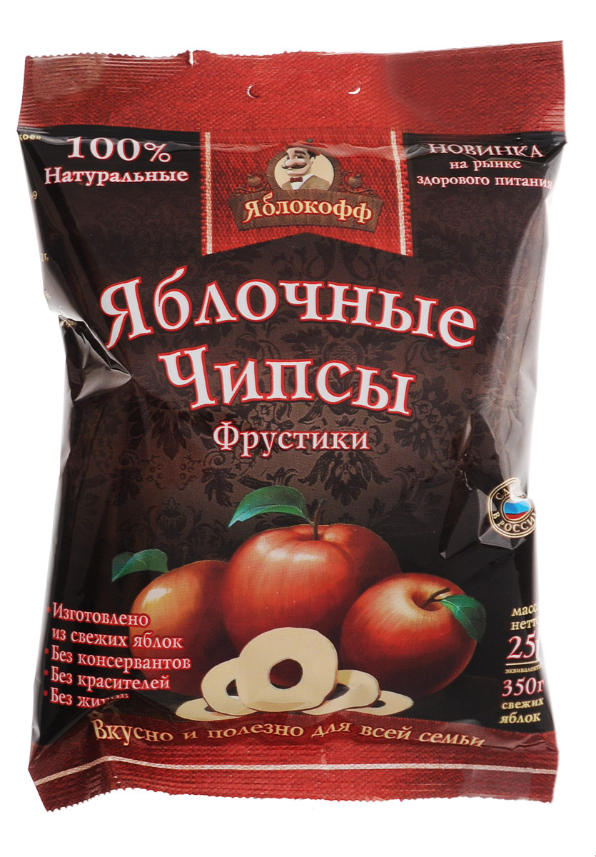 Яблоков яблочные чипсы натуральные, 25 г — купить в интернет-магазине ...