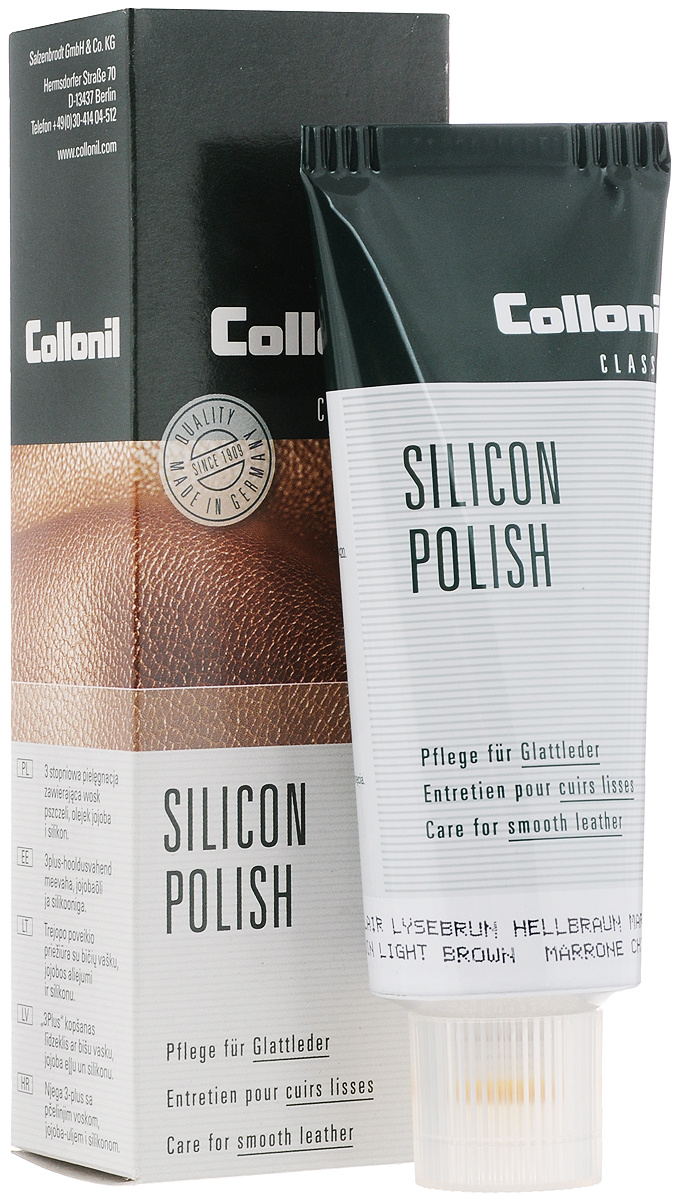 Крем для обуви, одежды и мебели Collonil "Silicon Polish", цвет: светло ...