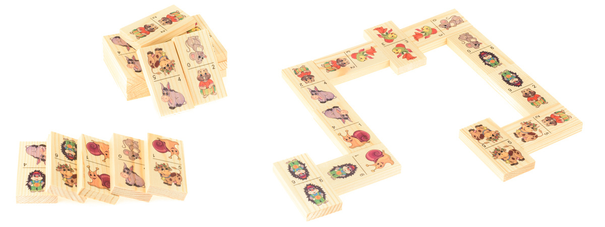 Развивающие деревянные игрушки Домино Животные Д203а — купить в ...