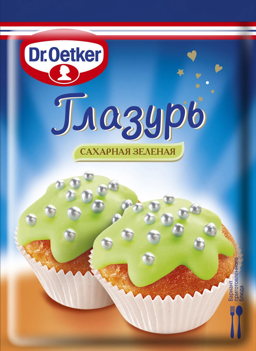 Dr.Oetker Глазурь сахарная зеленая, 100 г — купить в интернет-магазине ...