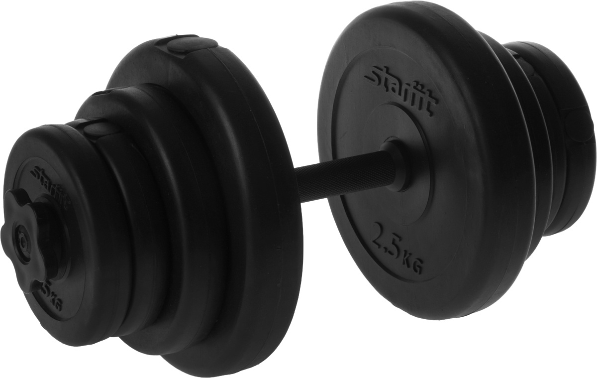 Гантель Starfit УТ-00008253, 1 шт. по 10 кг, черный цвет — купить в ...
