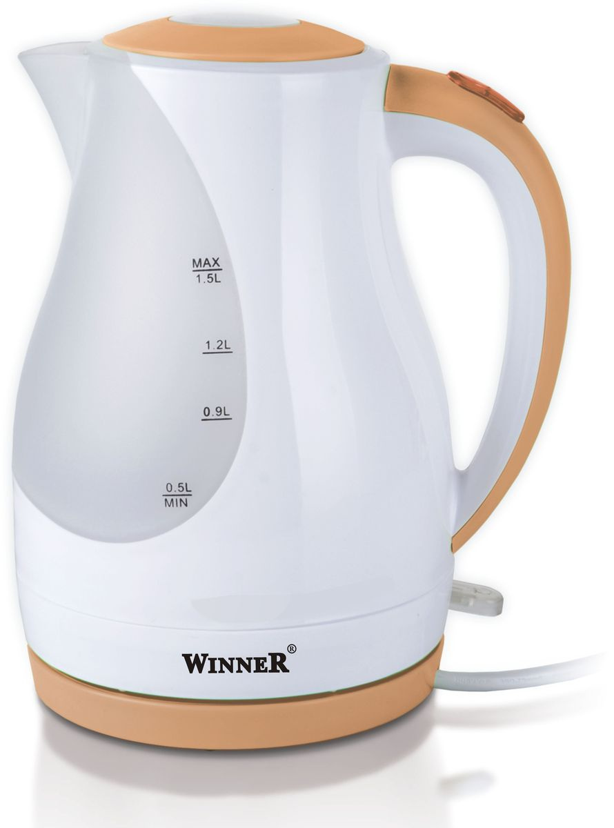 Электрический чайник Winner Electronics WR-112, белый, оранжевый #1
