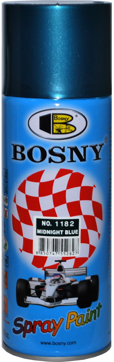 Краска аэрозольная "Bosny", цвет: синяя полночь металлическая (1182 ...