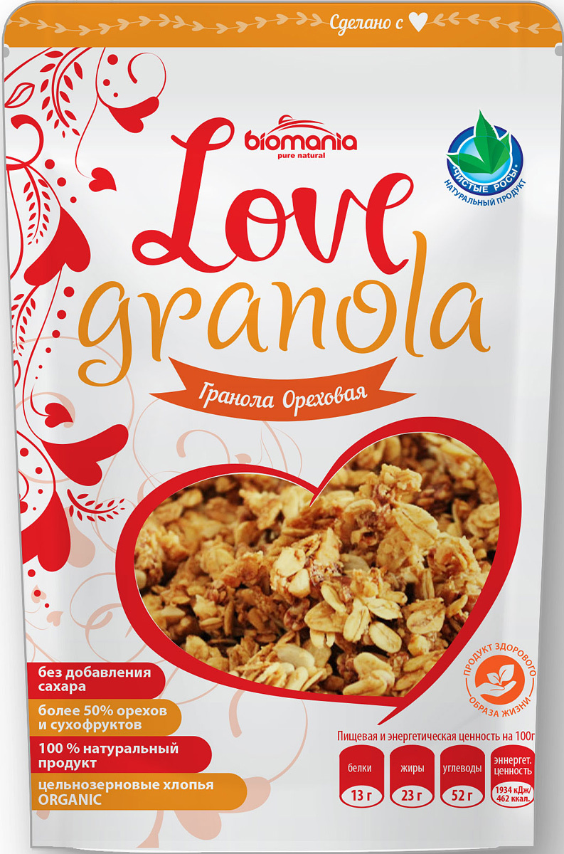 Гранола ОРЕХОВАЯ 360гр. "Love Granola" /мюсли/хлопья/суперфуд/сухой ...