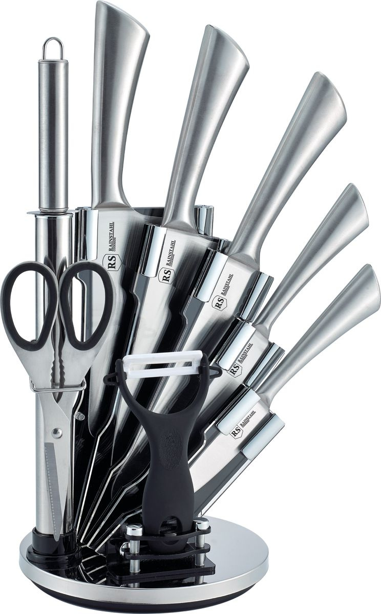 Набор кухонных ножей Rainstahl, Нержавеющая сталь, 9 предметов  .