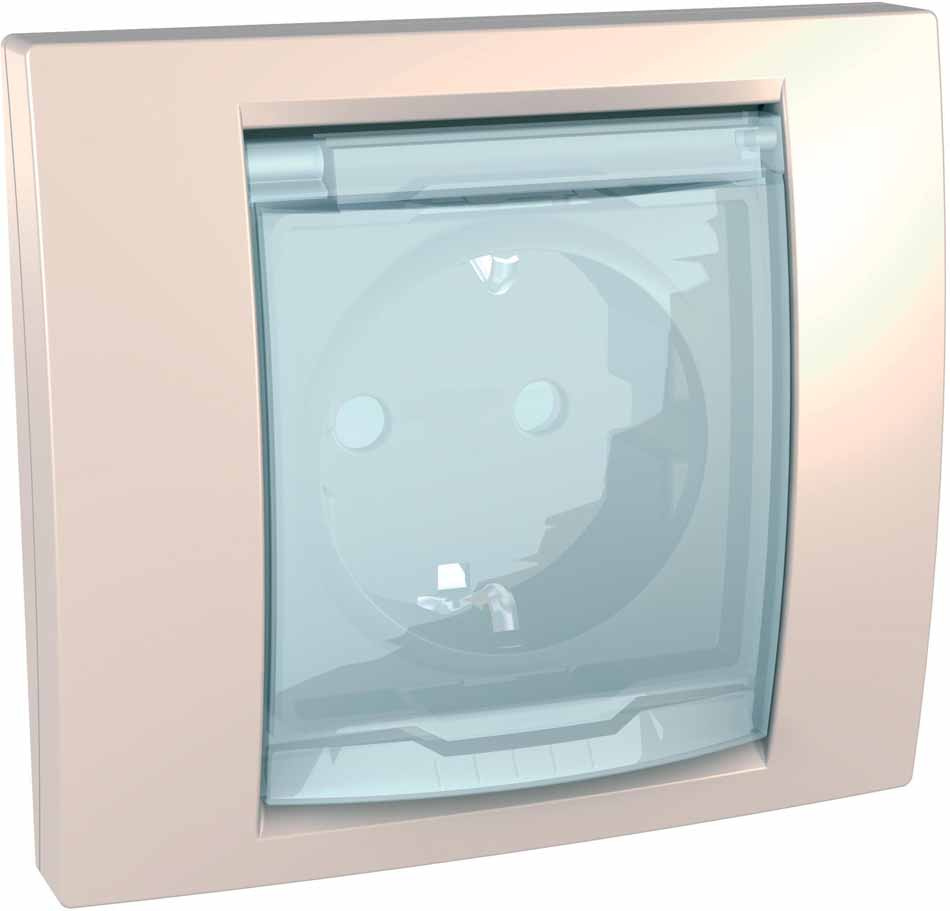 Розетка Schneider Electric \"Unica\", одноместная, с заземлением, с ...