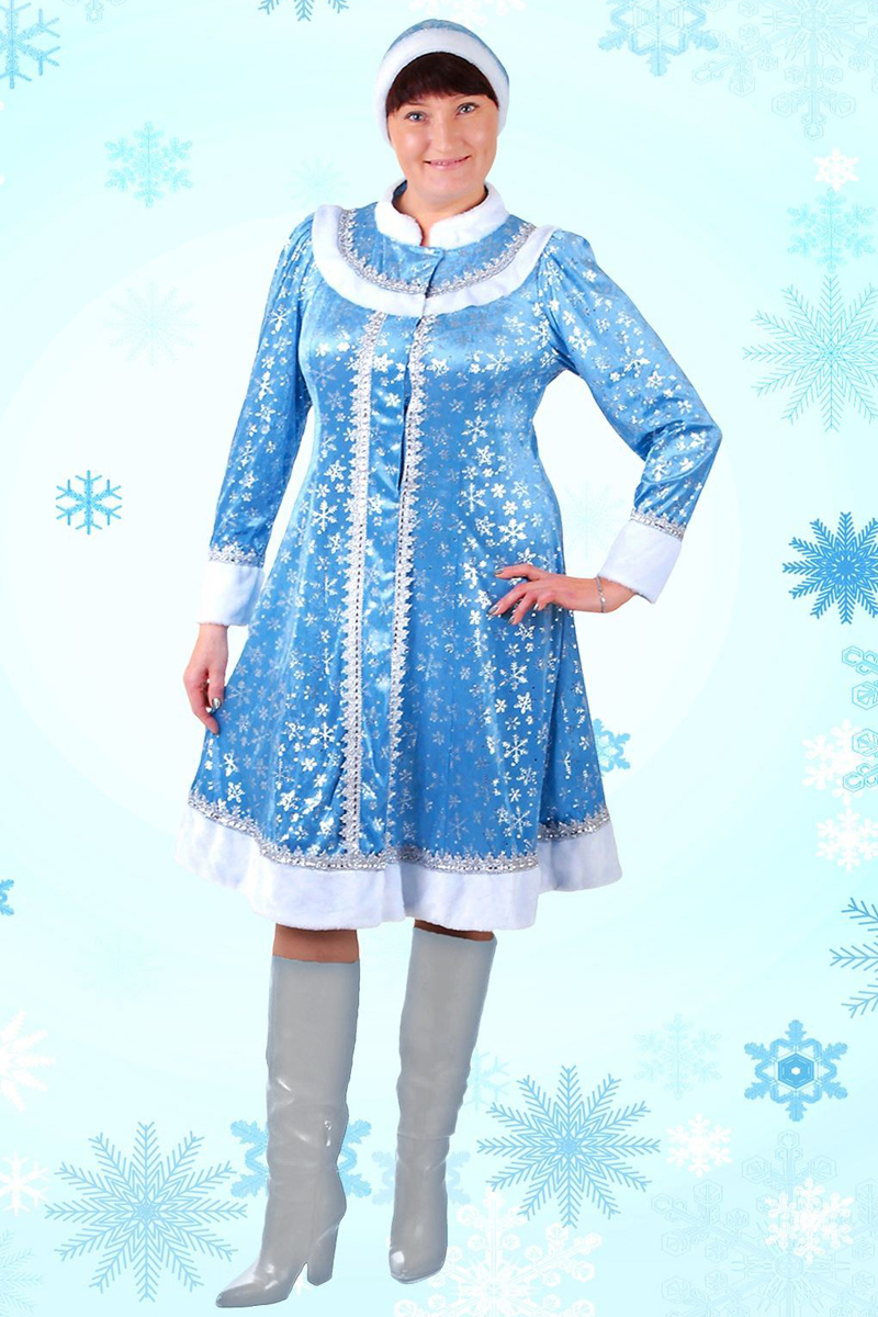 Карнавальный костюм Страна Карнавалия "Снегурочка", цвет: голубой. Размер 46  #1