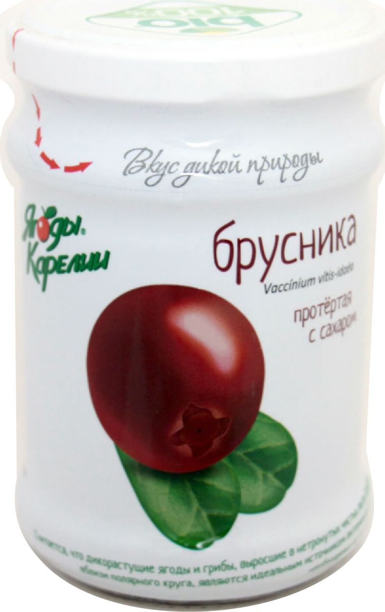 Ягоды Карелии брусника протертая с сахаром, 280 г — купить в интернет ...