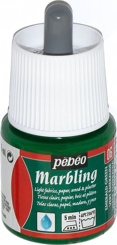 Pebeo Краска Marbling для техники Эбру цвет 130-006 изумрудный зеленый 45 мл  #1