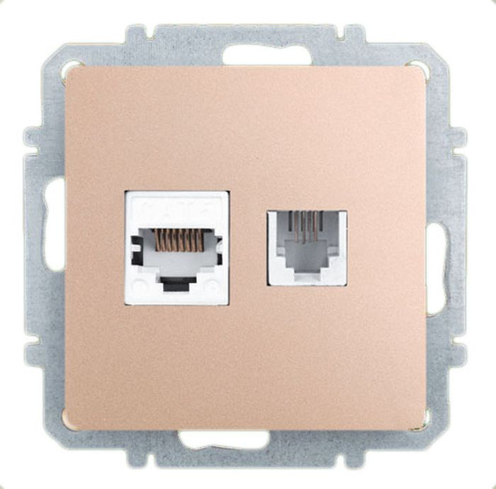 Штепсельное гнездо Zakru \"Clasico\", компьютер и телефон, IP20, 1 А, 50 ...