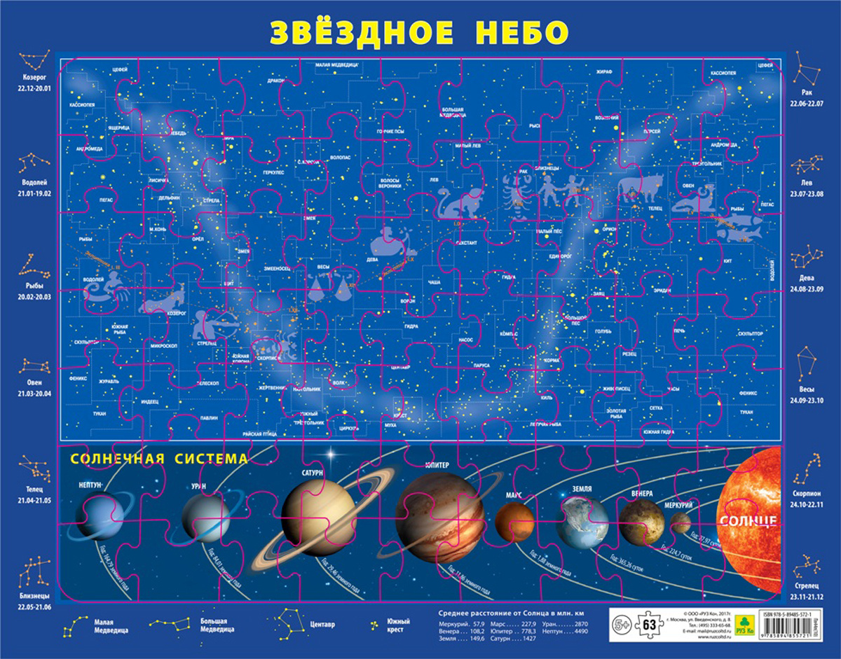 Levenhuk карта звездного неба m12 подвижная, малая