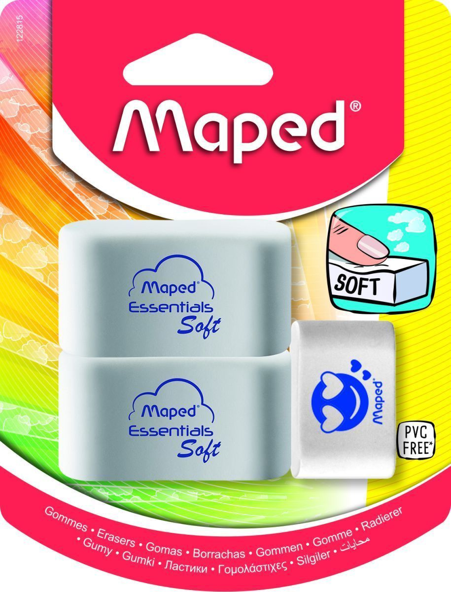 Maped Ластик Essentials Soft цвет белый 3 шт — купить в интернет ...