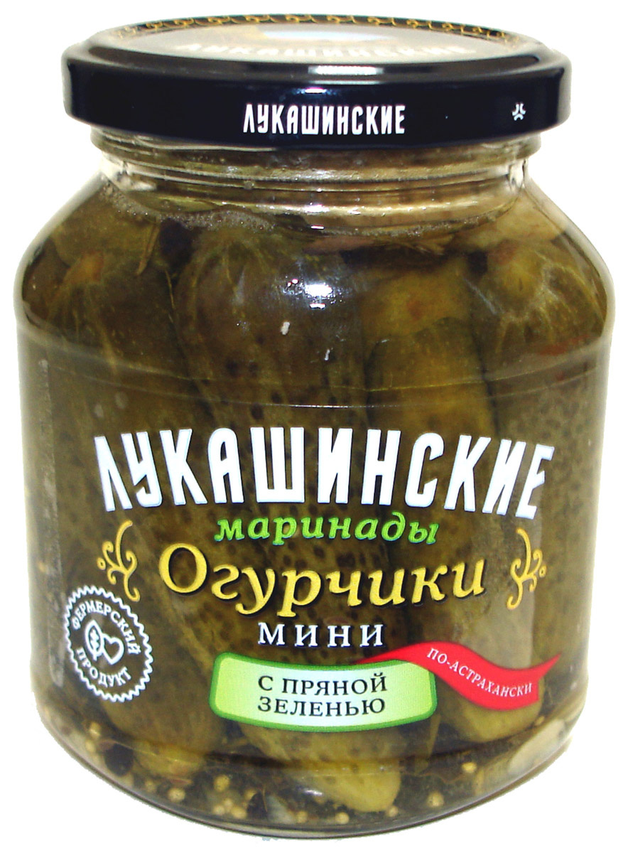 Лукашинские Огурчики мини маринованные с пряной зеленью, 340 г — купить ...
