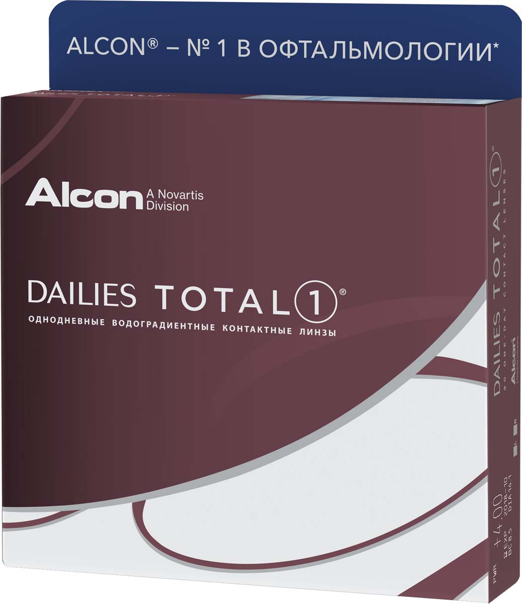 Контактные линзы Alcon Dailies Total 1 Однодневные, -1.50 / 14,1 / 8.5 ...