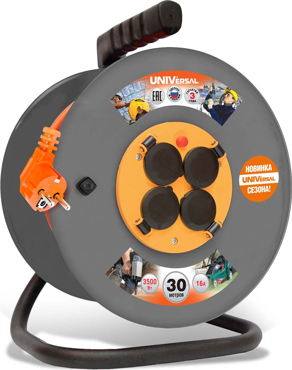 Удлинитель UNIVersal ВЕМ-250 IP-44, на катушке, с термовыключателем, с ...