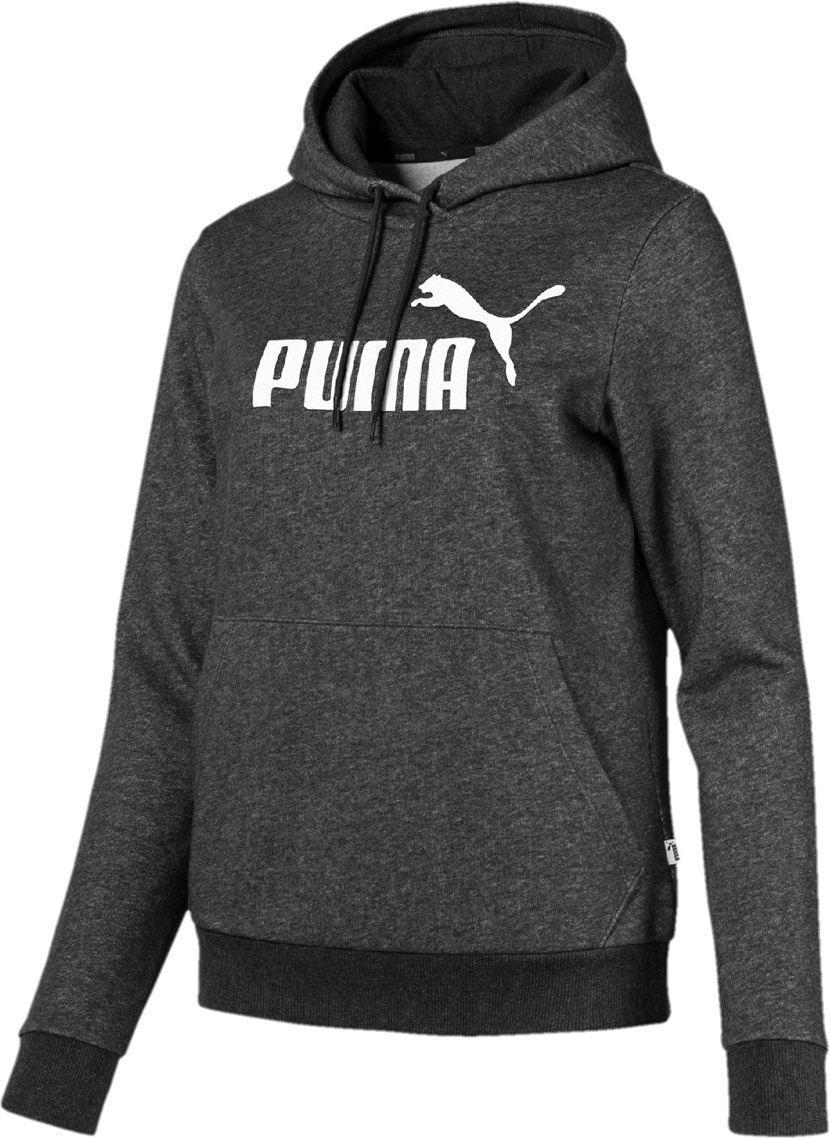 puma mens essentials fleece hoodie black