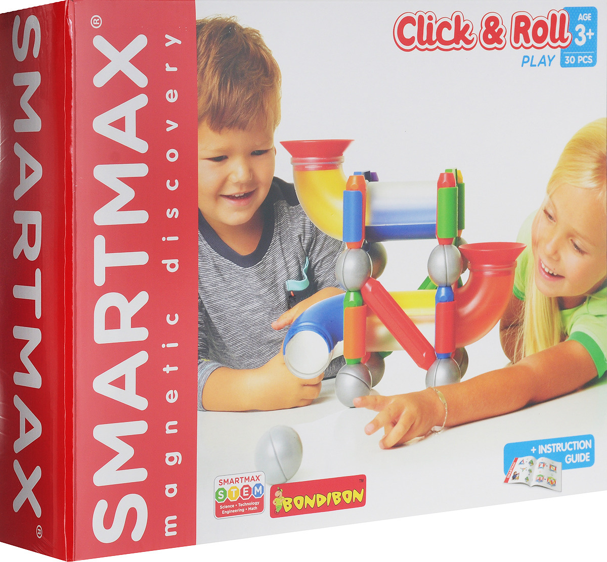 Магнитный конструктор Bondibon Smartmax "Click & Roll", развивающая игра  #1