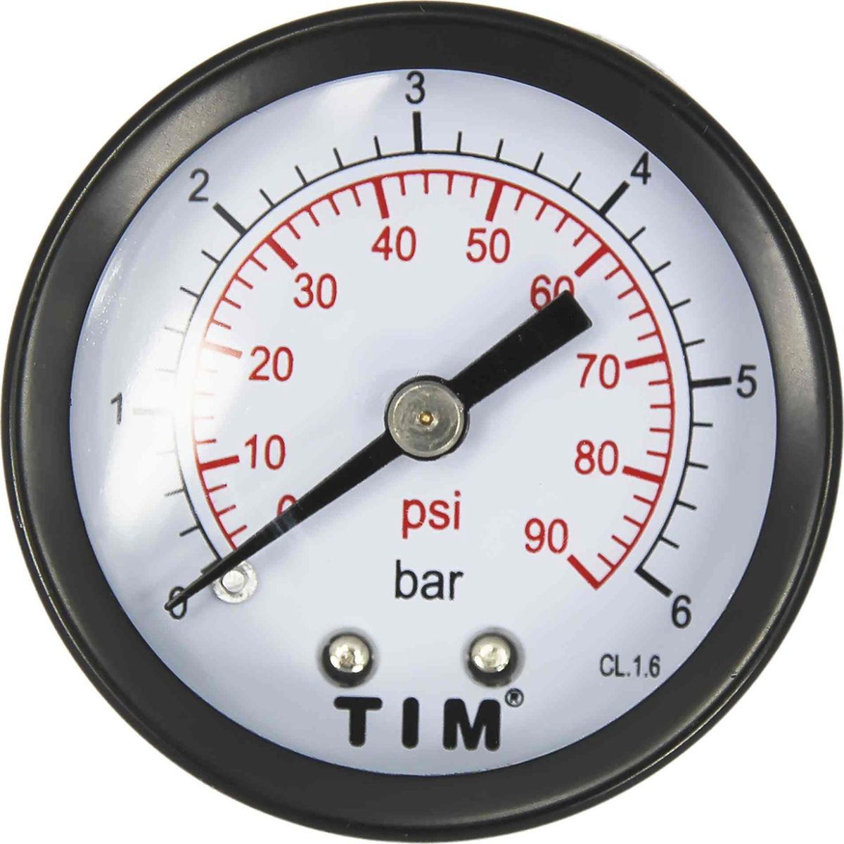 Манометр аксиальный TIM, 6 Бар, класс точности 1,5, 1/4\"н, МР-У ...