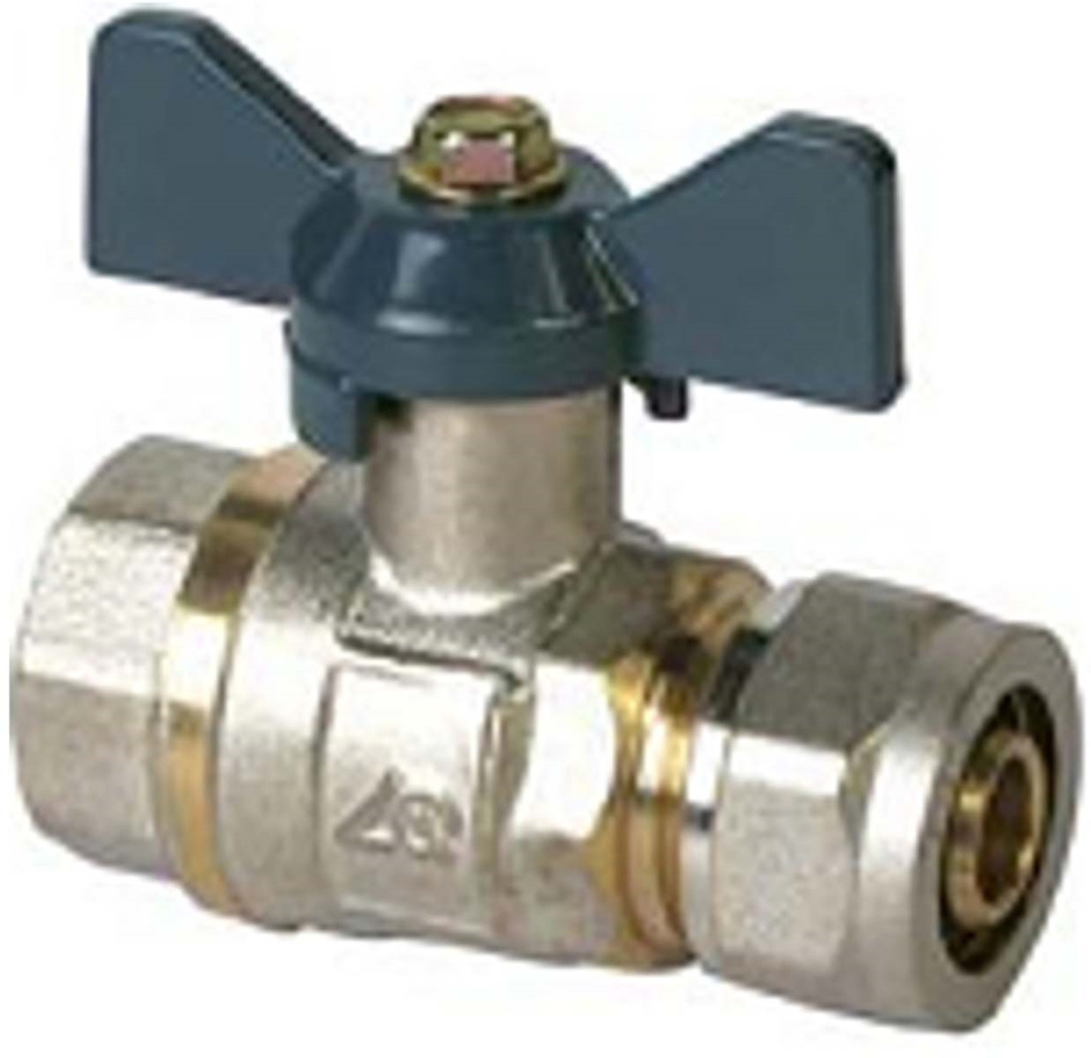 Кран шаровый RVC, под металлическую/пластиковую трубу, 16 х 1/2 ц/г ...