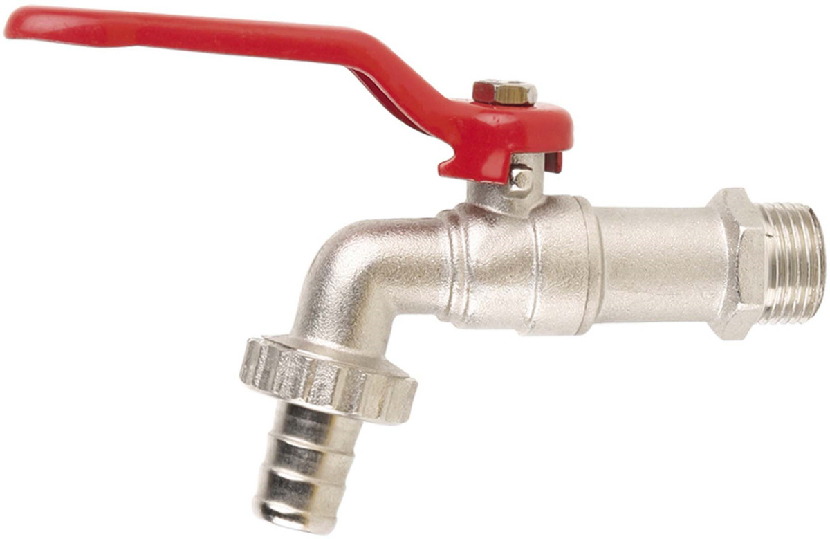 Кран шаровый усиленный MVI, водоразборный со штуцером, 3/4\" ручка, цвет ...