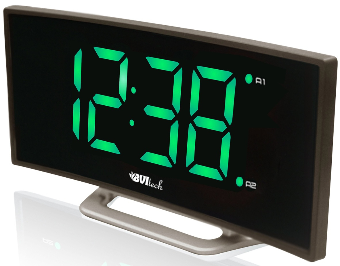Электронные часы, с будильником (с зеленой подсветкой) -  в .