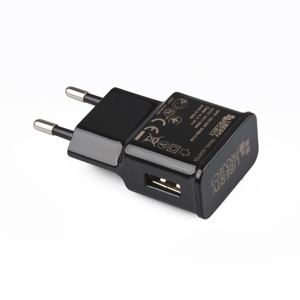 Сетевое зярядное устройство "Liberty Project", с USB выходом, 1А, черный  #1