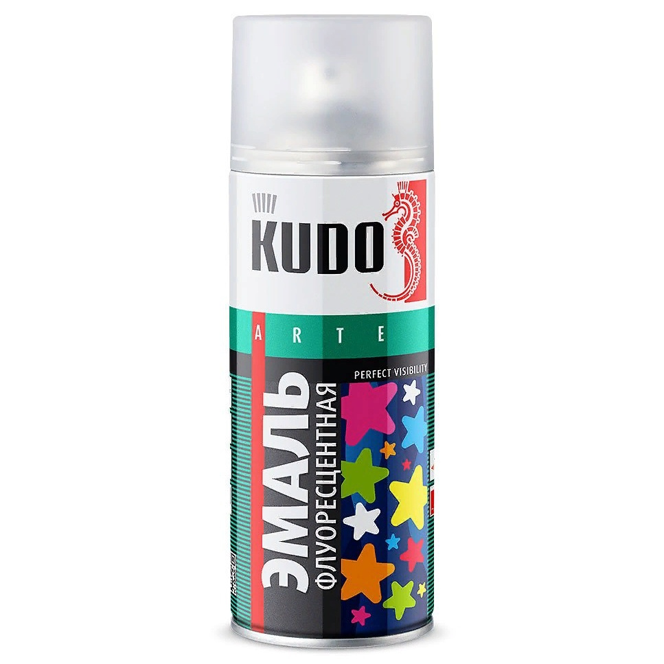 Аэрозольная краска KUDO флуоресцентная, аэрозоль, 520мл, розовый .