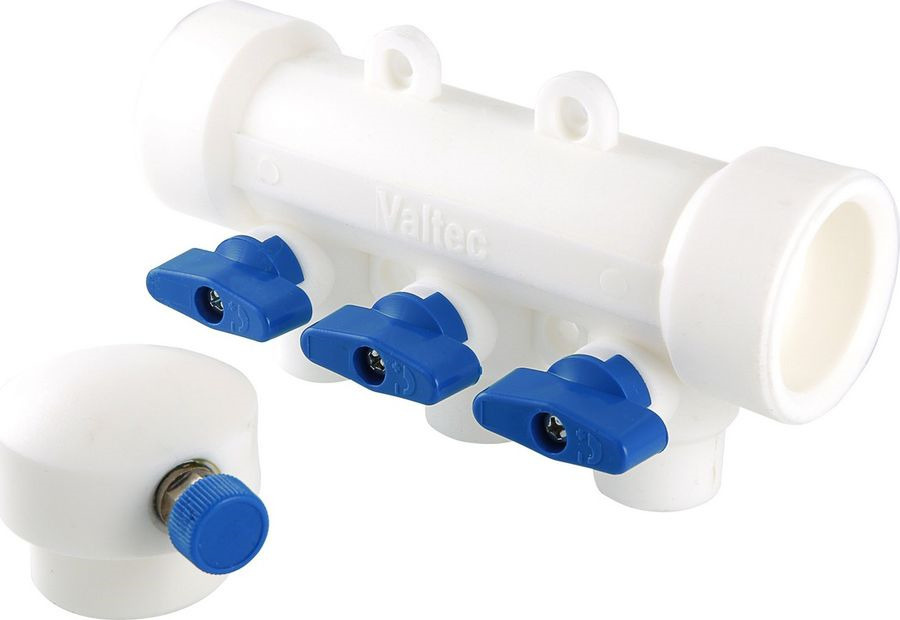 Коллектор сантехнический Valtec PPR, с отсечными кранами, 40 вн. х 2 ...