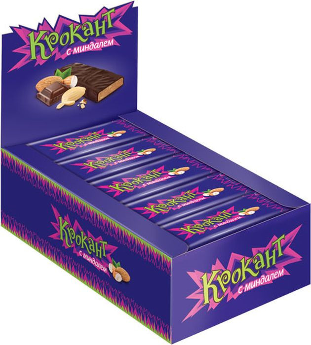 Батончик Крокант, с миндалем, 25 шт по 28 г — купить в интернет ...