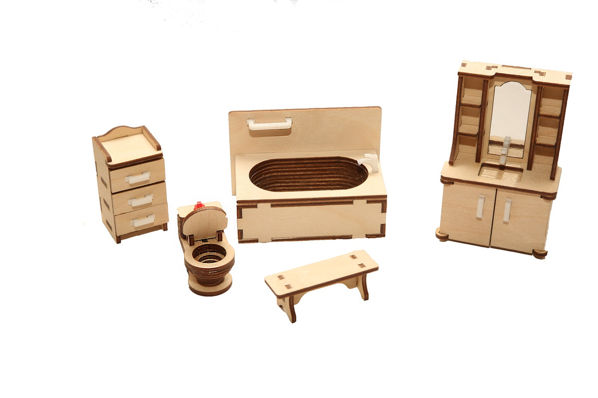 Деревянная модель сборная мебельный гарнитур