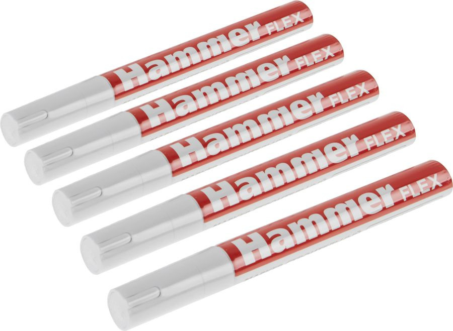 Маркер строительный Hammer Flex, 601-046, белый, 5 шт купить по низкой ...