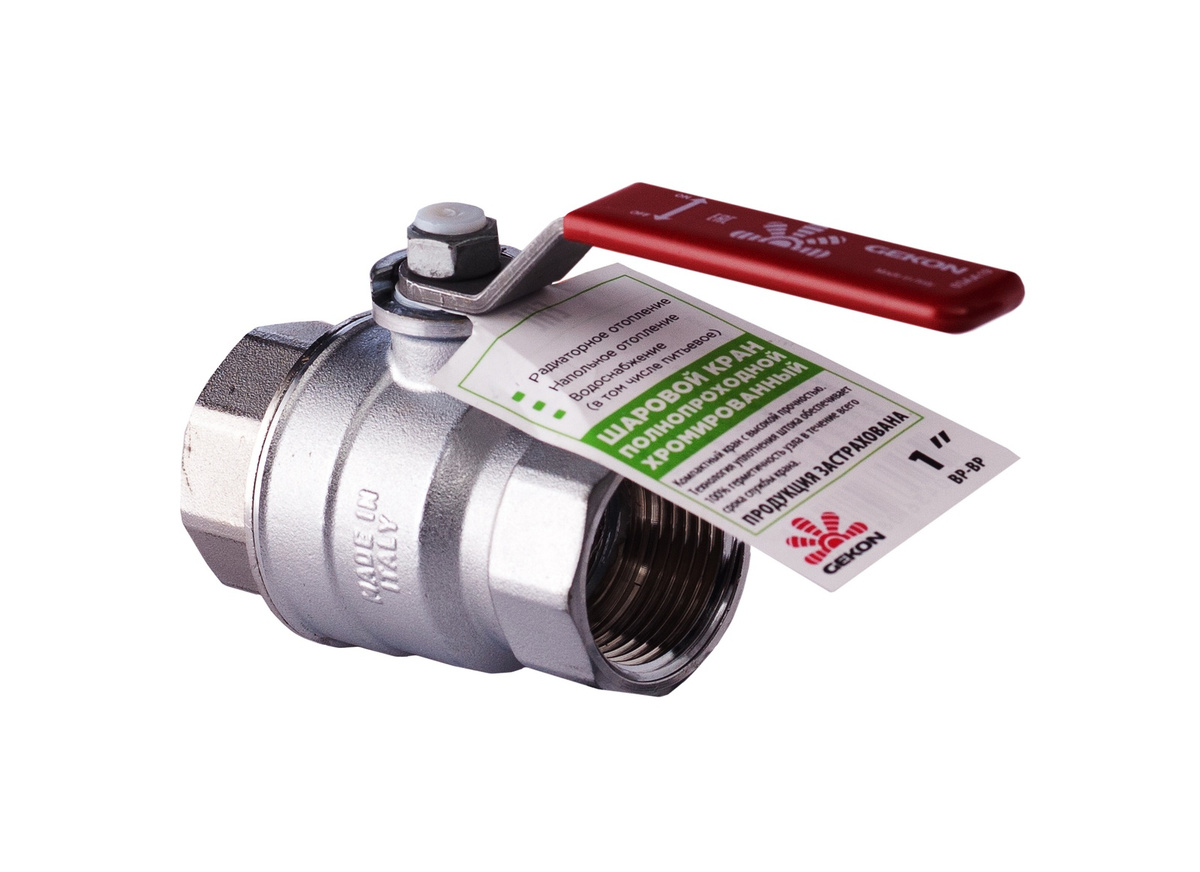 Кран шаровой GEKON Кран шаров.хромир. с вн./вн. резьбой 1/2\", ручка ...