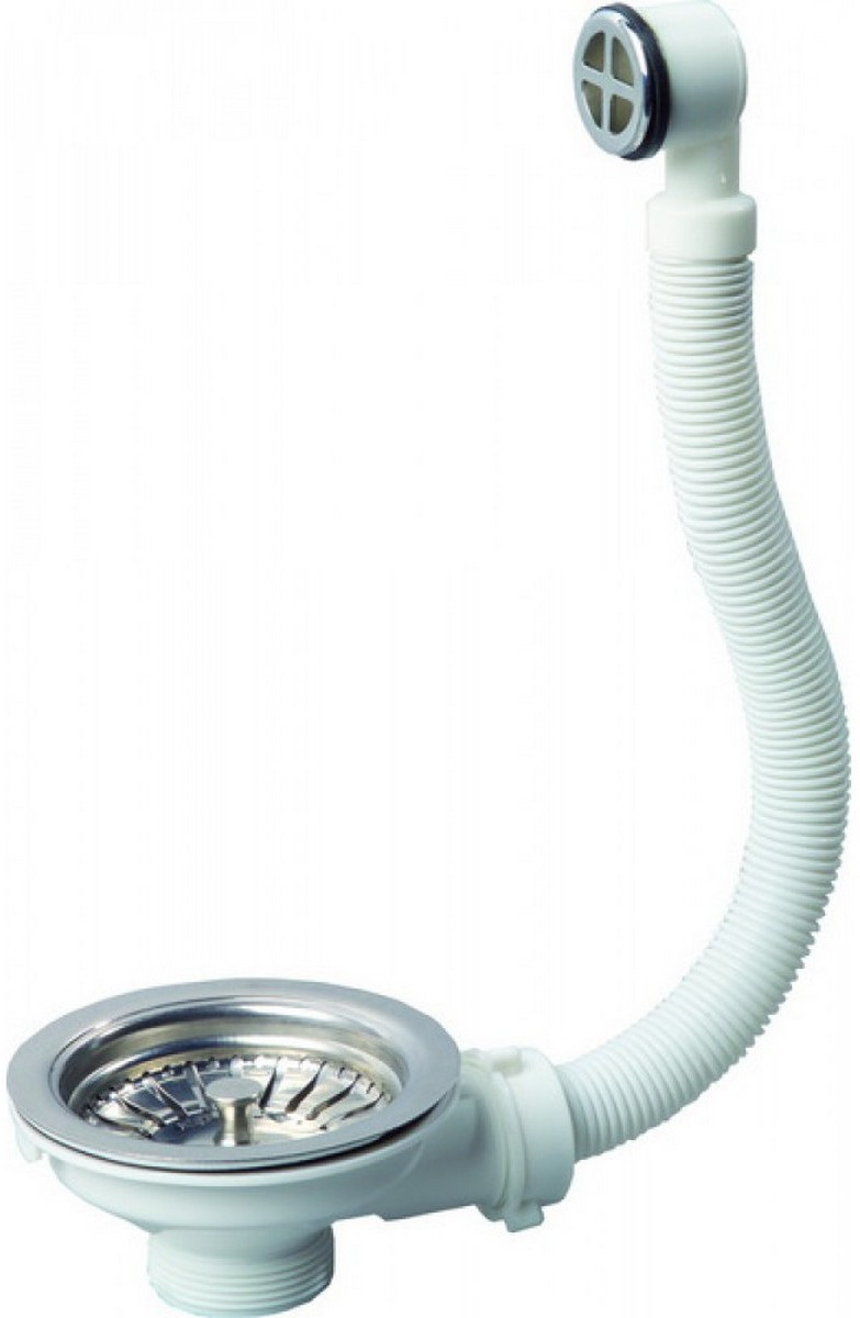 Wirquin Выпуск-перелив для кухонной мойки, D90 мм из нержавеющей стали ...