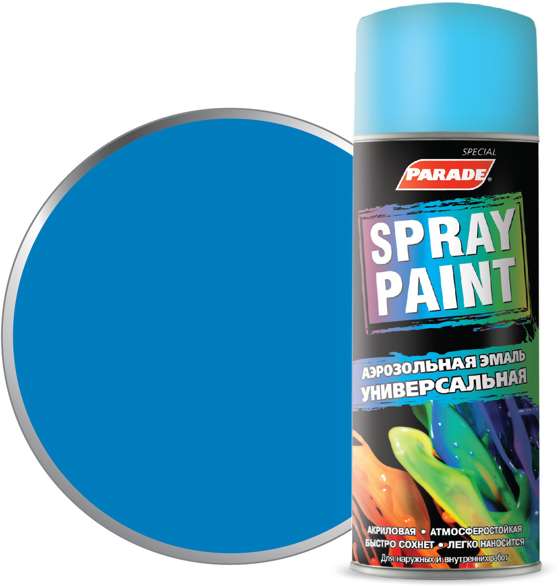  Parade Spray Paint, аэрозольная, 15, Акриловая, 0.4 л, голубой .
