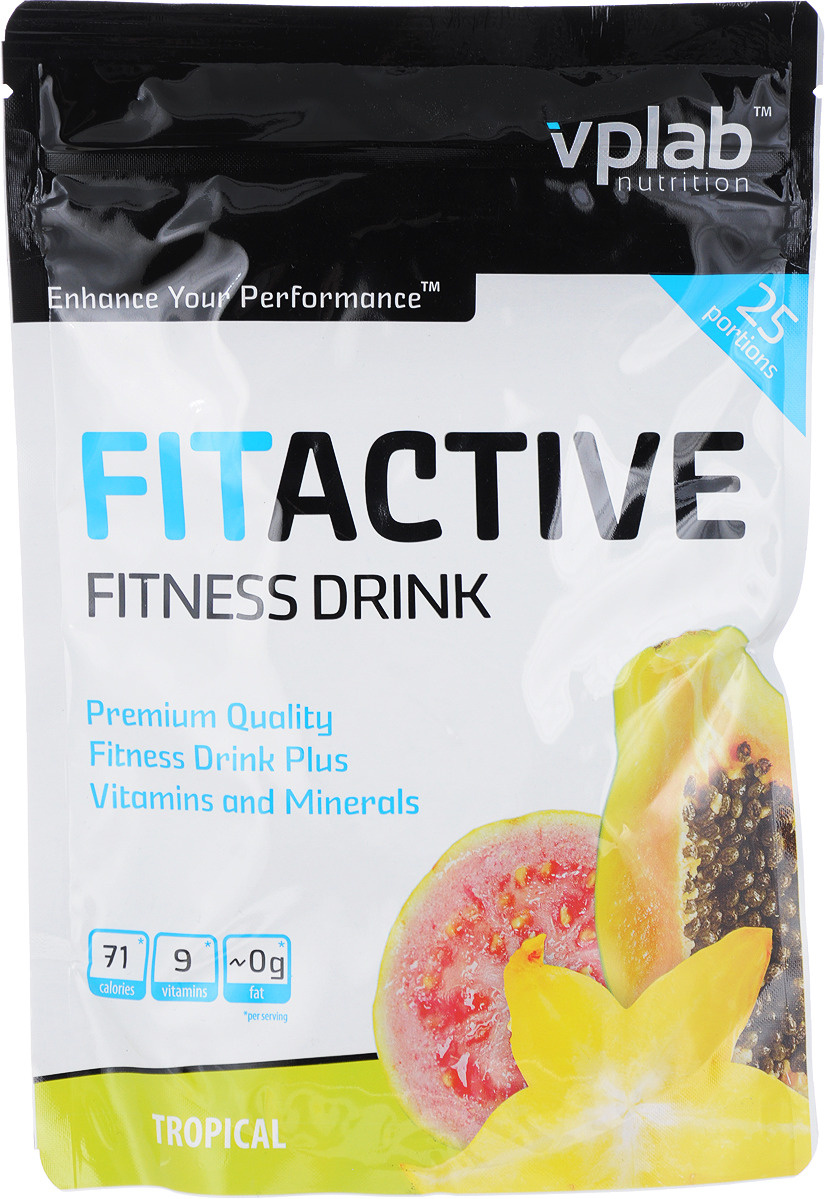 Изотоник Vplab "Fitactive Fitness Drink", тропик, 500 г — купить в ...
