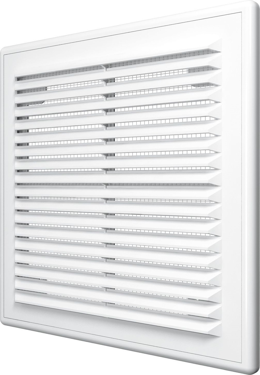 Вентиляционная решетка с москитной сеткой ERA, 2525Р, белый, вытяжная ...